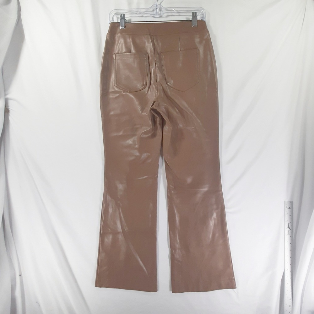 Marc New York Andrew Marc Faux Leather Flare Pants Brown XS **Snag on Waistband